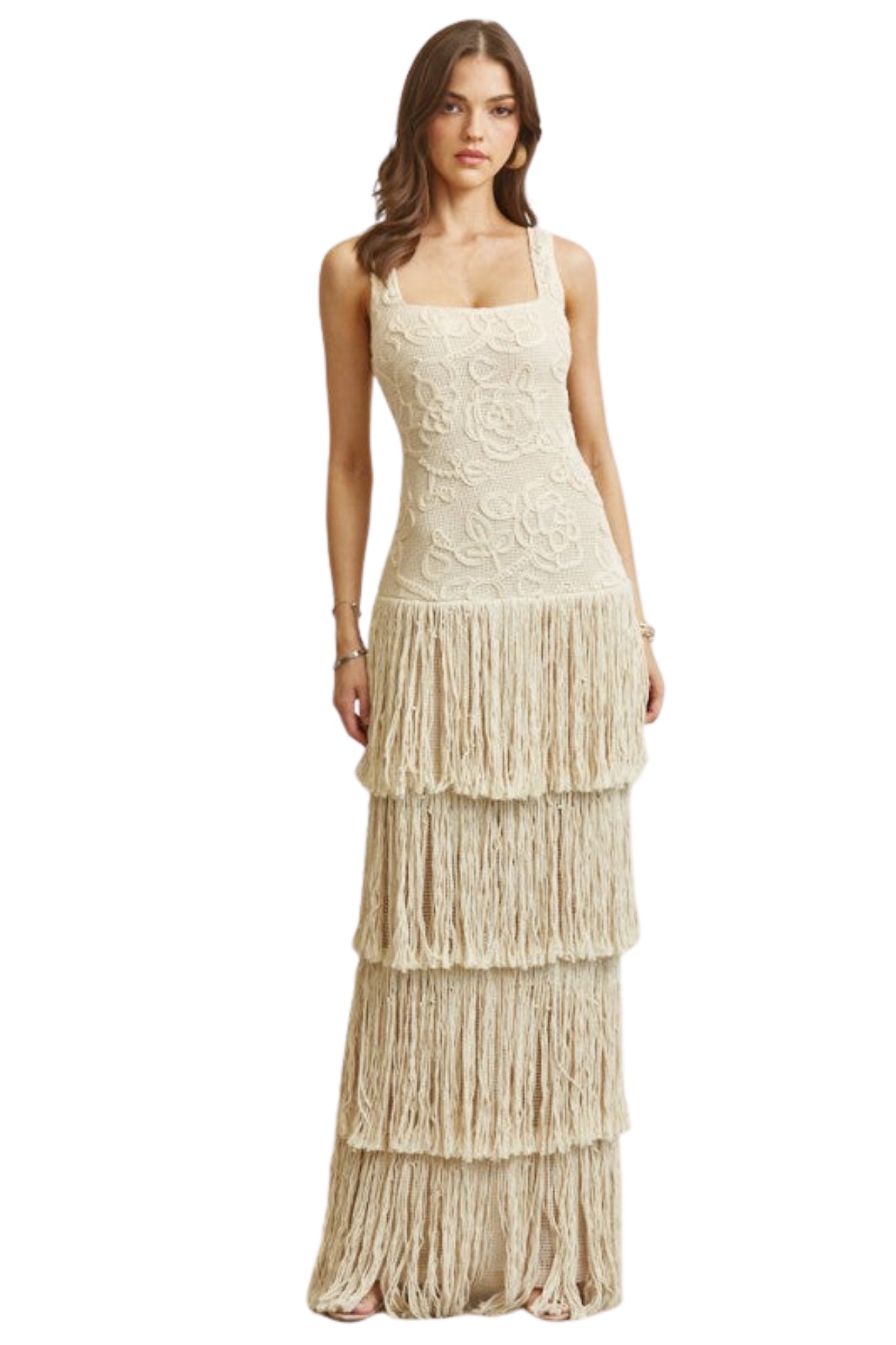 FRINGE MAXI DRESS