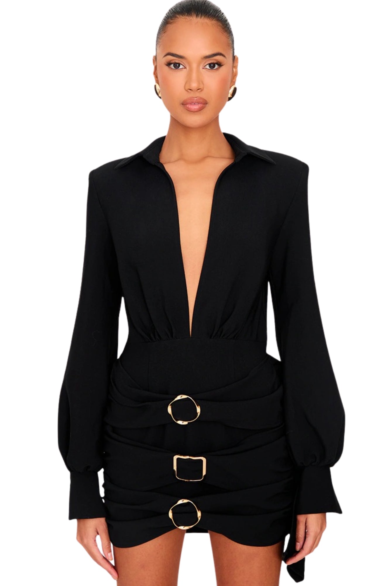 BLACK BELT MINI DRESS