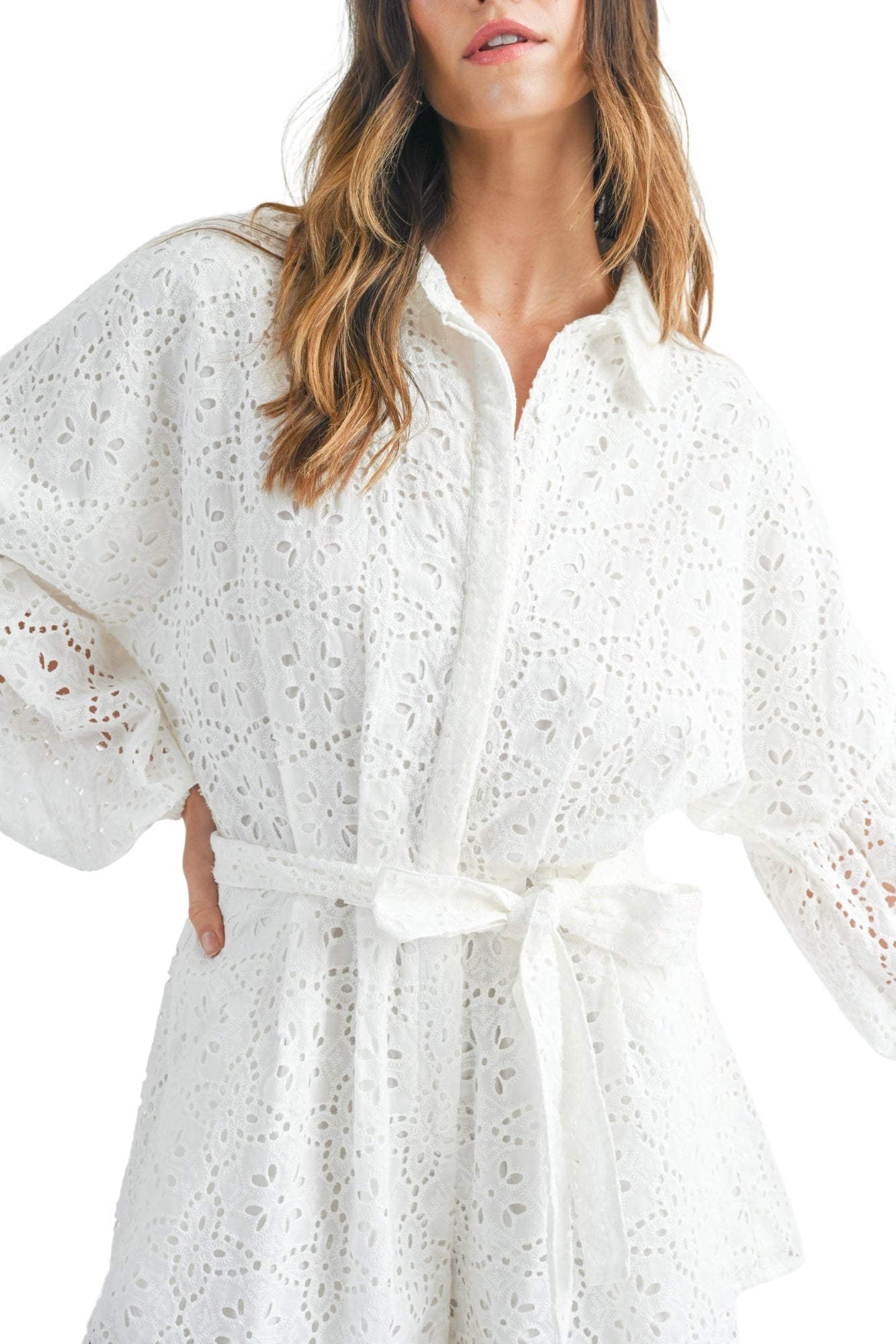 EYELET LACE ROMPER
