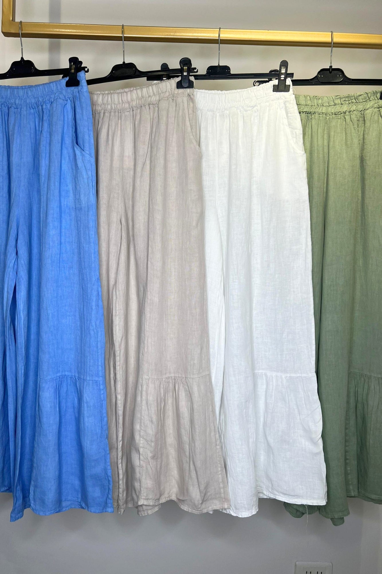 BATWING SHIRT & PANTS LINEN SET - WHITE