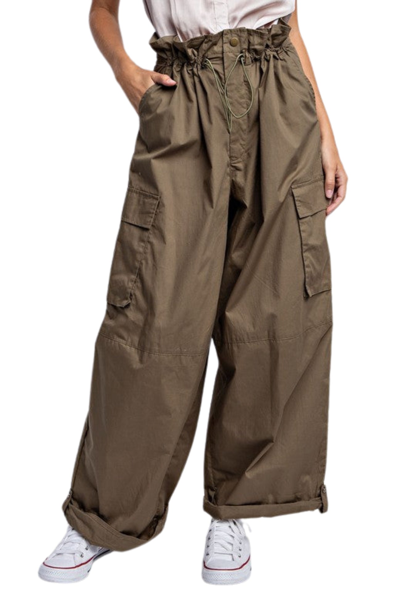 PAPERBAG UTILITY PANTS - OLIVE