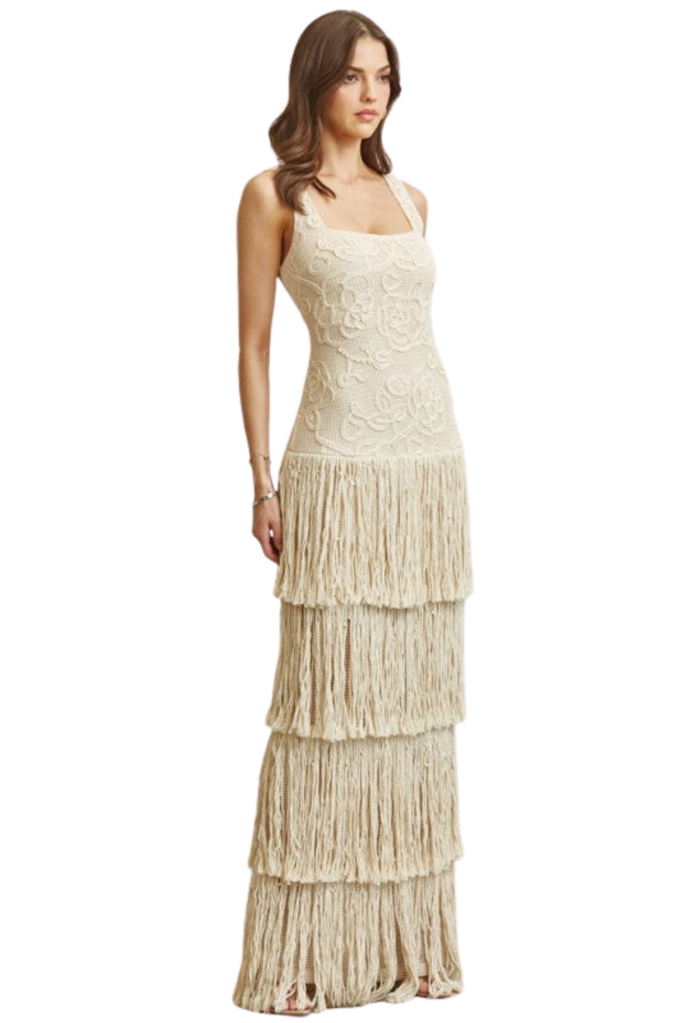 FRINGE MAXI DRESS
