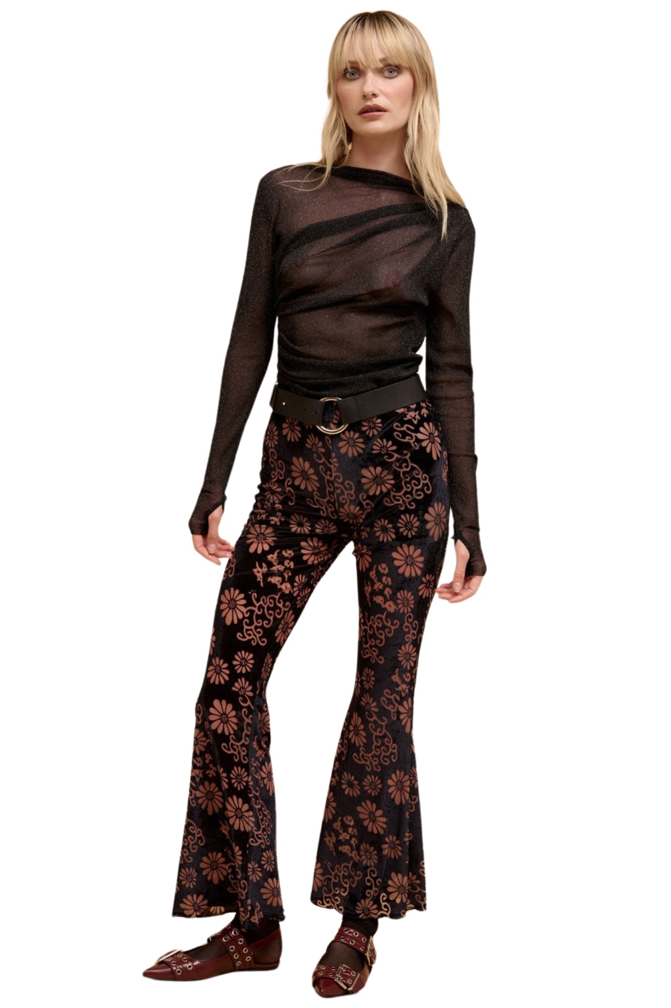 SHEER METALLIC MESH BODYSUIT