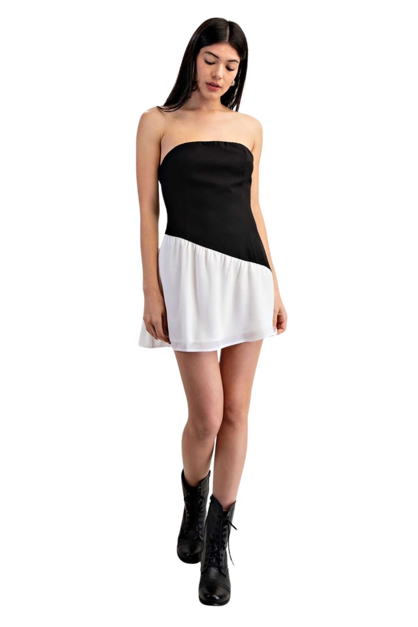 ASYMMETRICAL TUBE MINI DRESS