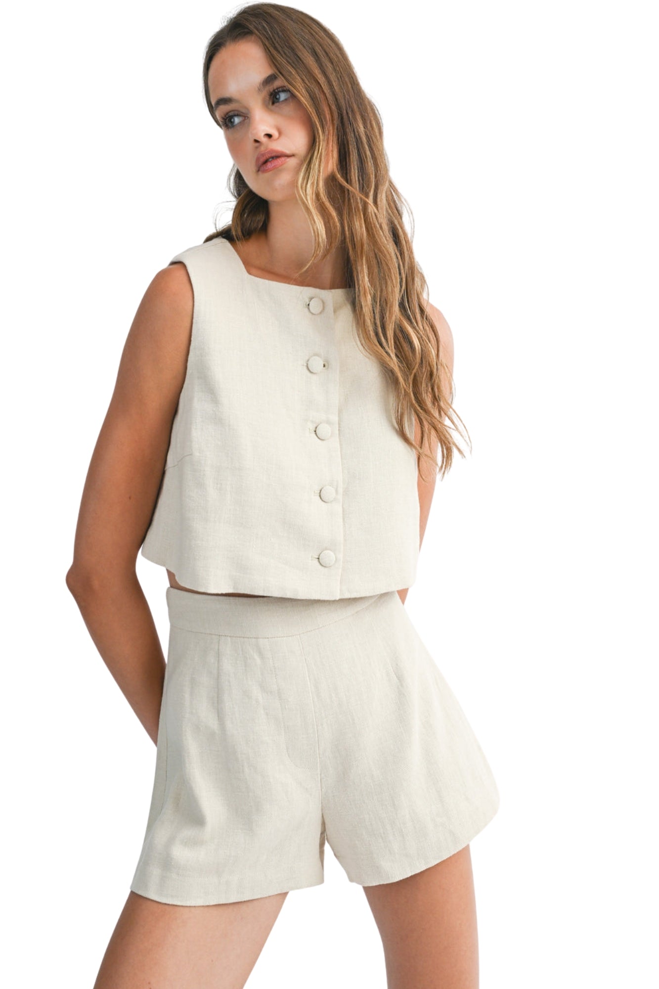 LINEN TOP & SHORT SET