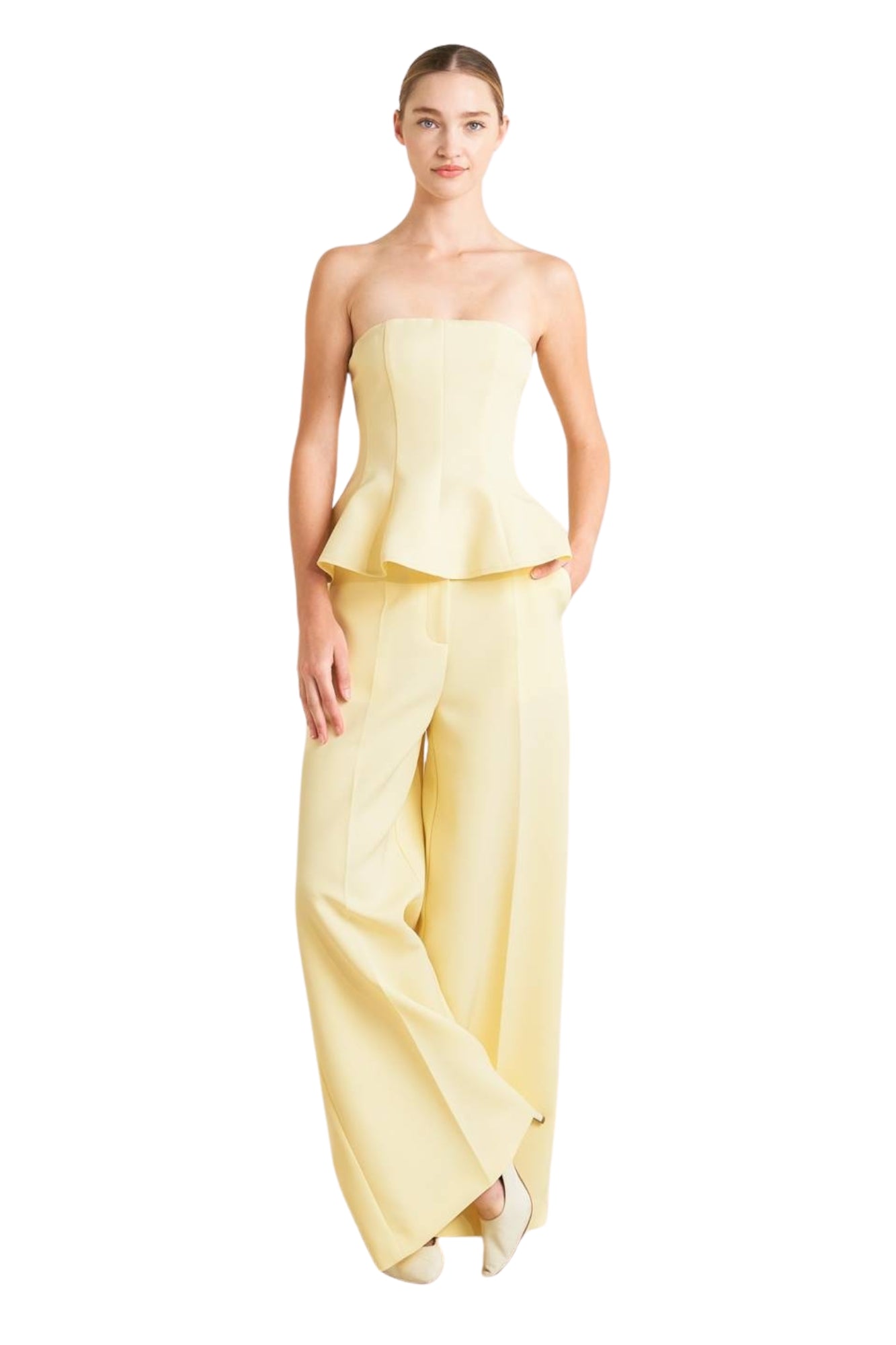 SOLID WOVEN TOP & PANTS SET