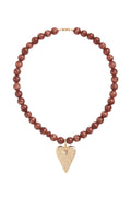 BROWN MARBLE STONE NECKLACE