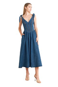BALLET DENIM MIDI DRESS