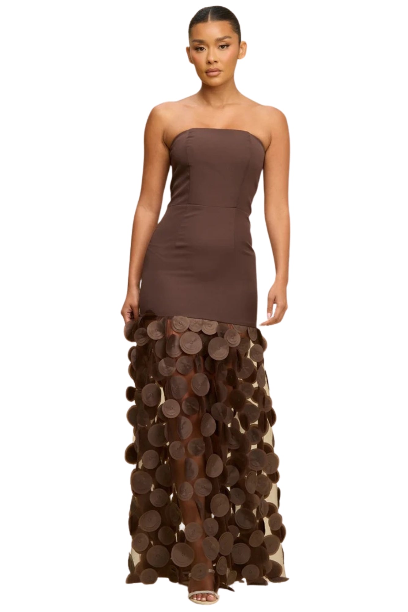 PETAL CONTRAST MAXI DRESS