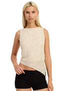 ASYMMETRICAL SEQUIN TOP