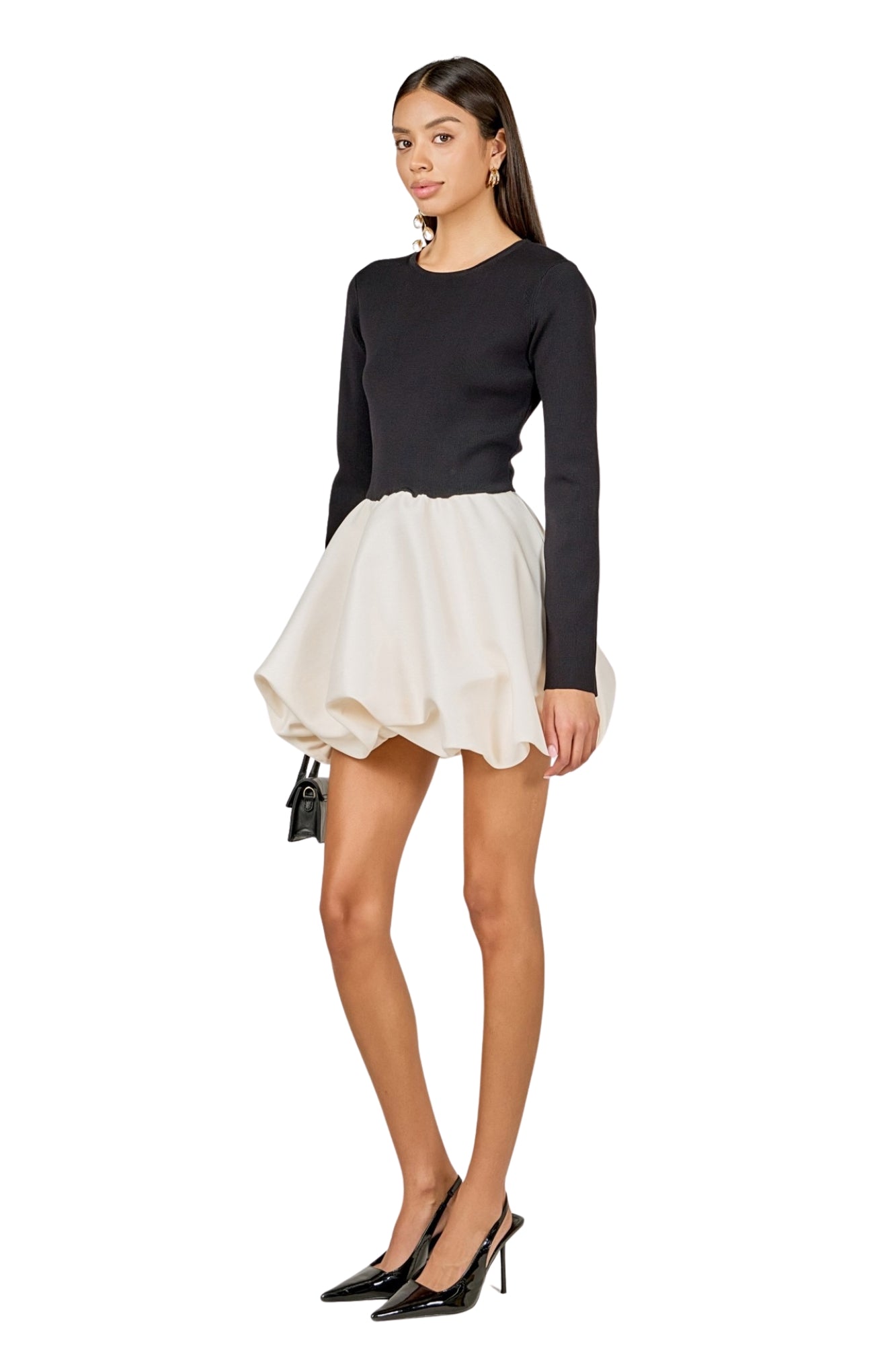 LONG SLEEVE OPEN BACK MINI DRESS