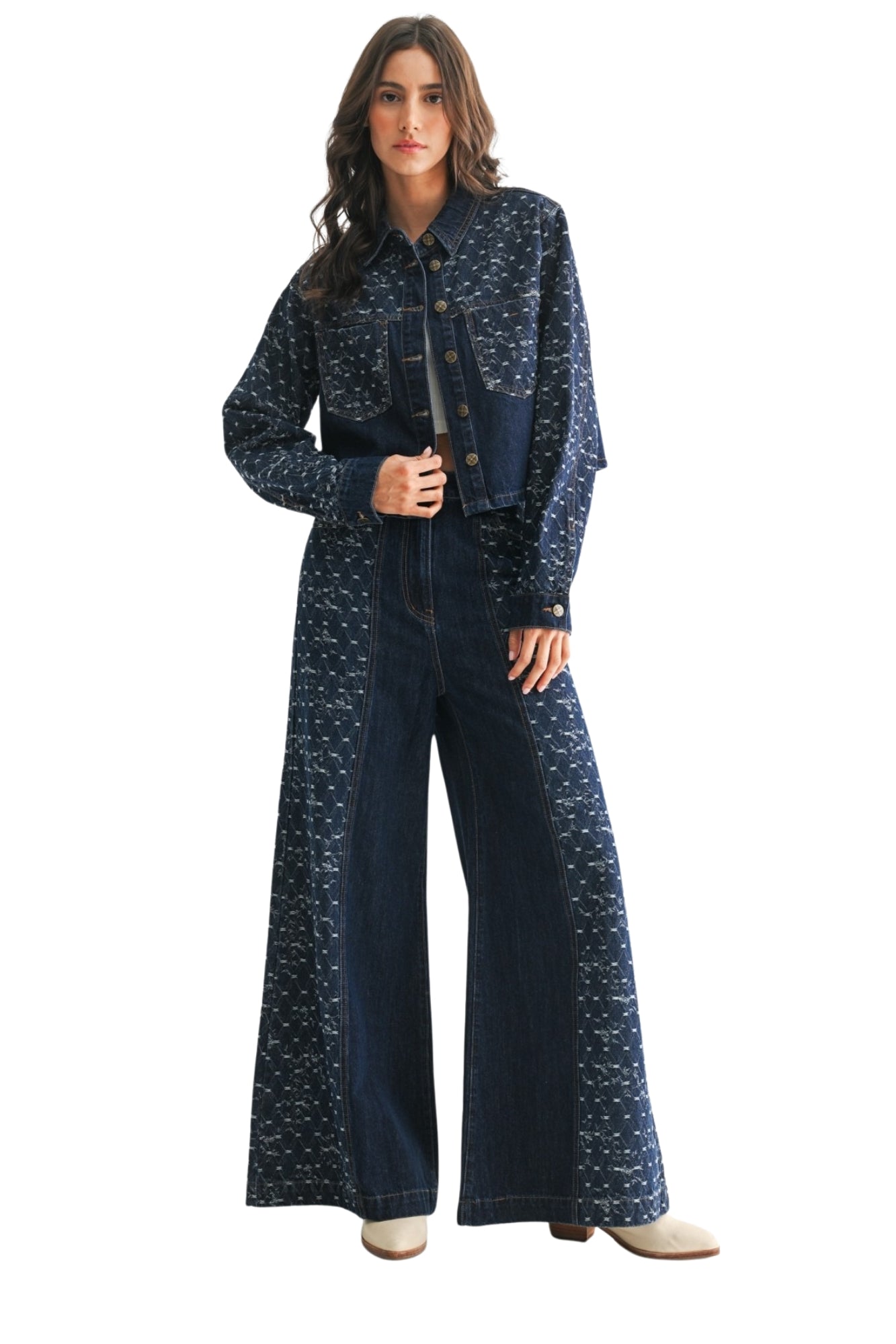 STYLISH PATTERNED DENIM SET