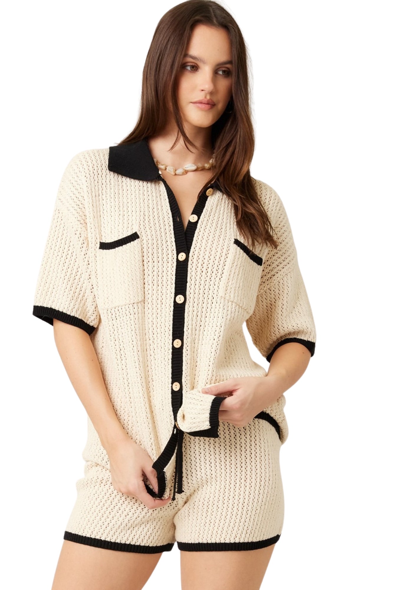 EARLY SPRING KNIT CROCHET SET - NATURAL