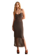 NET PATTERN ON BOTTOM KNITTED DRESS