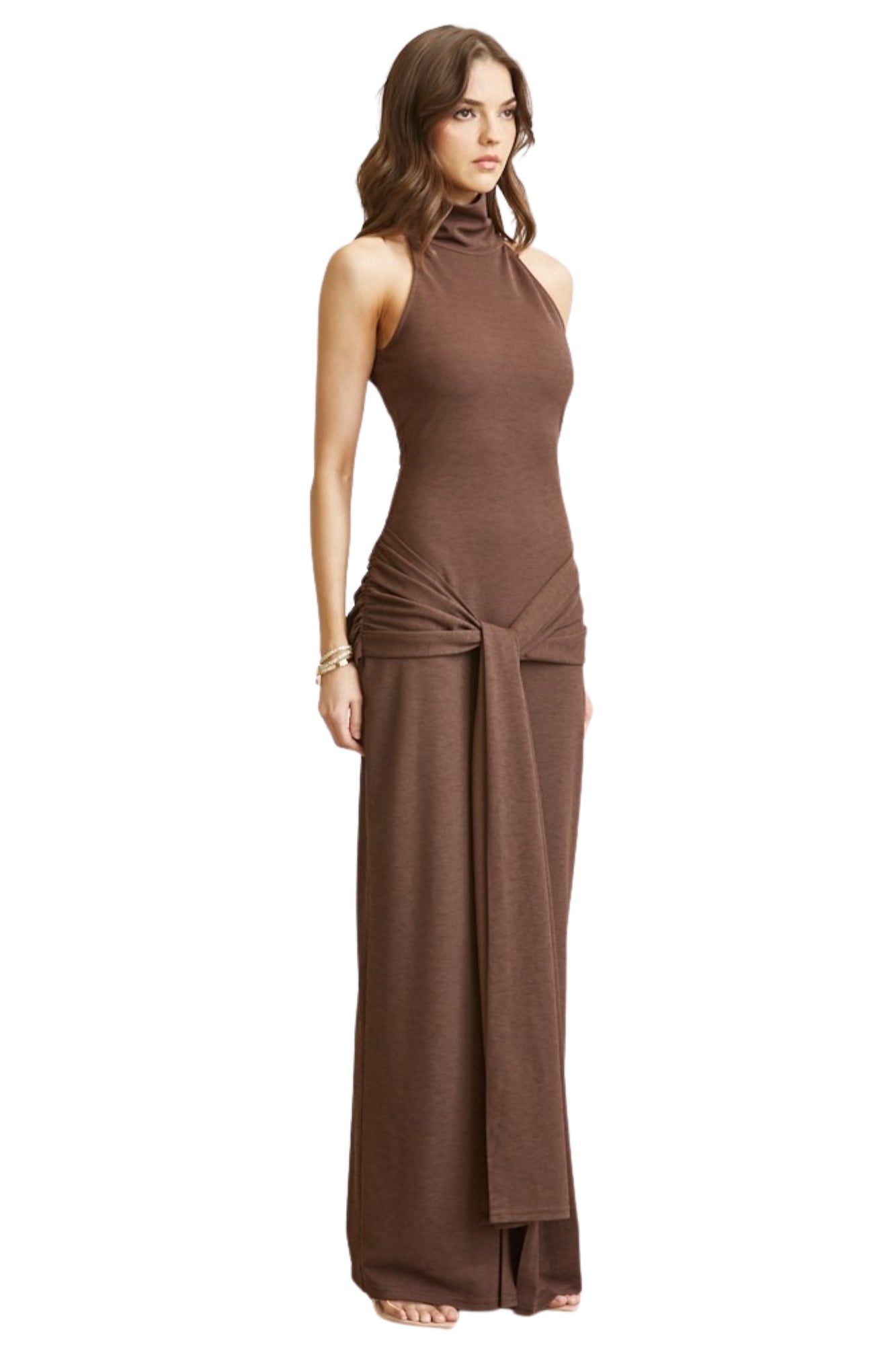 MOCK NECK MAXI DRESS