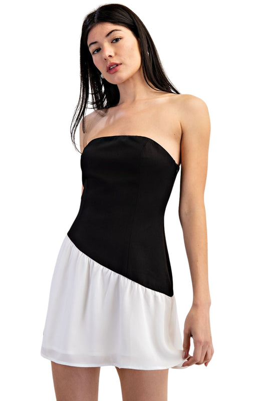 ASYMMETRICAL TUBE MINI DRESS