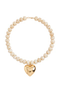 IVORY SWIRL & GOLD HEART NECKLACE
