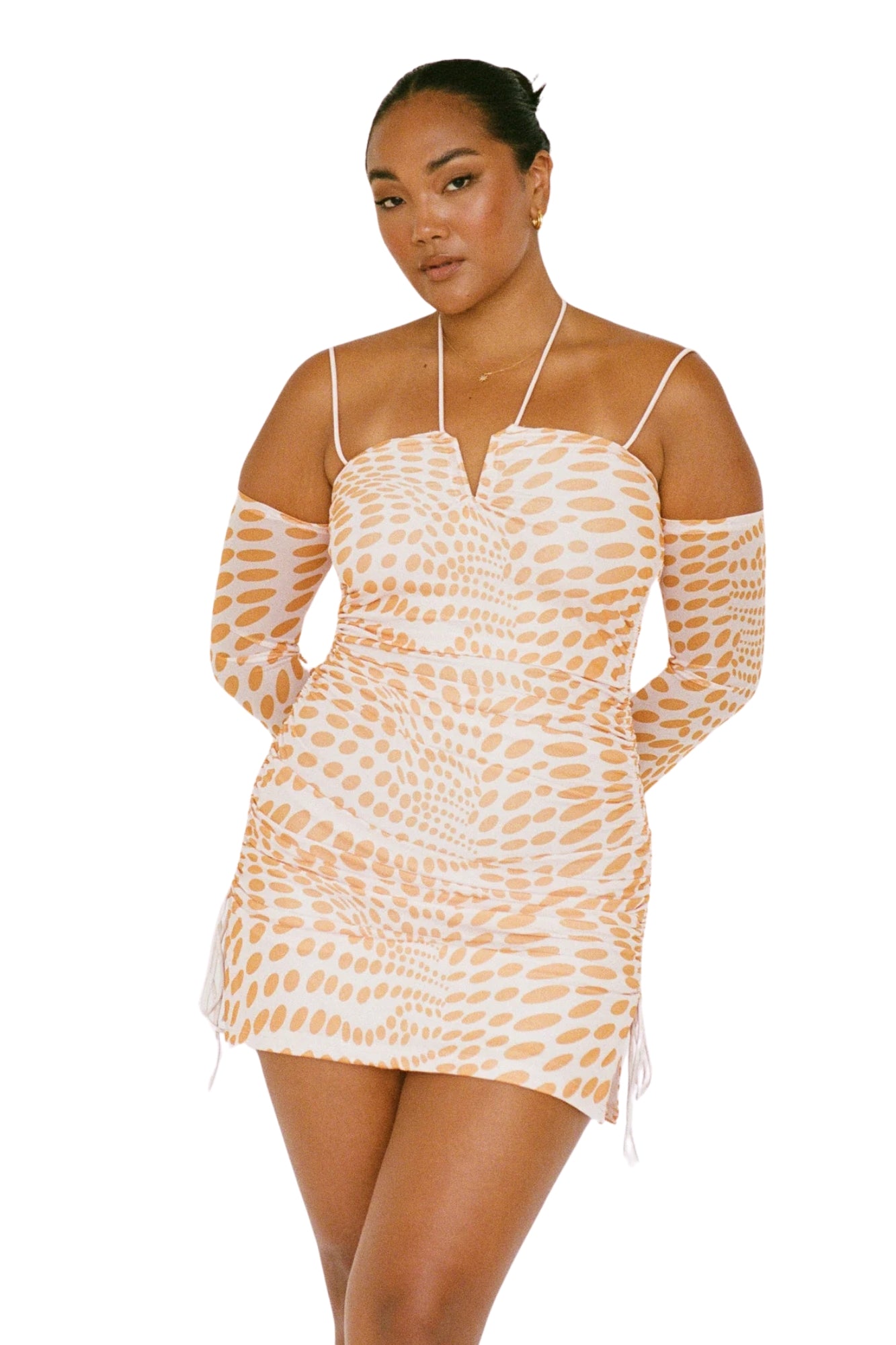 DOTTED YELLOW MINI DRESS