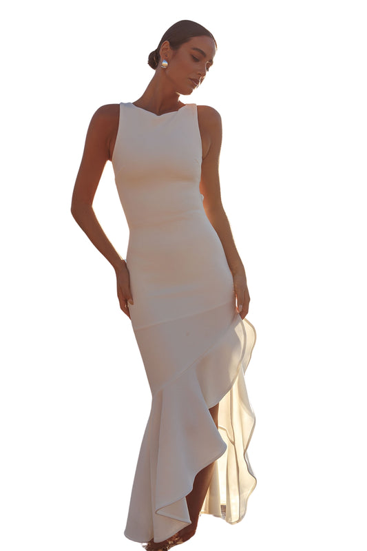 SLEEVELESS CRINKLE MIDI DRESS