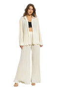 PLEATED BLOUSE & PANTS SET