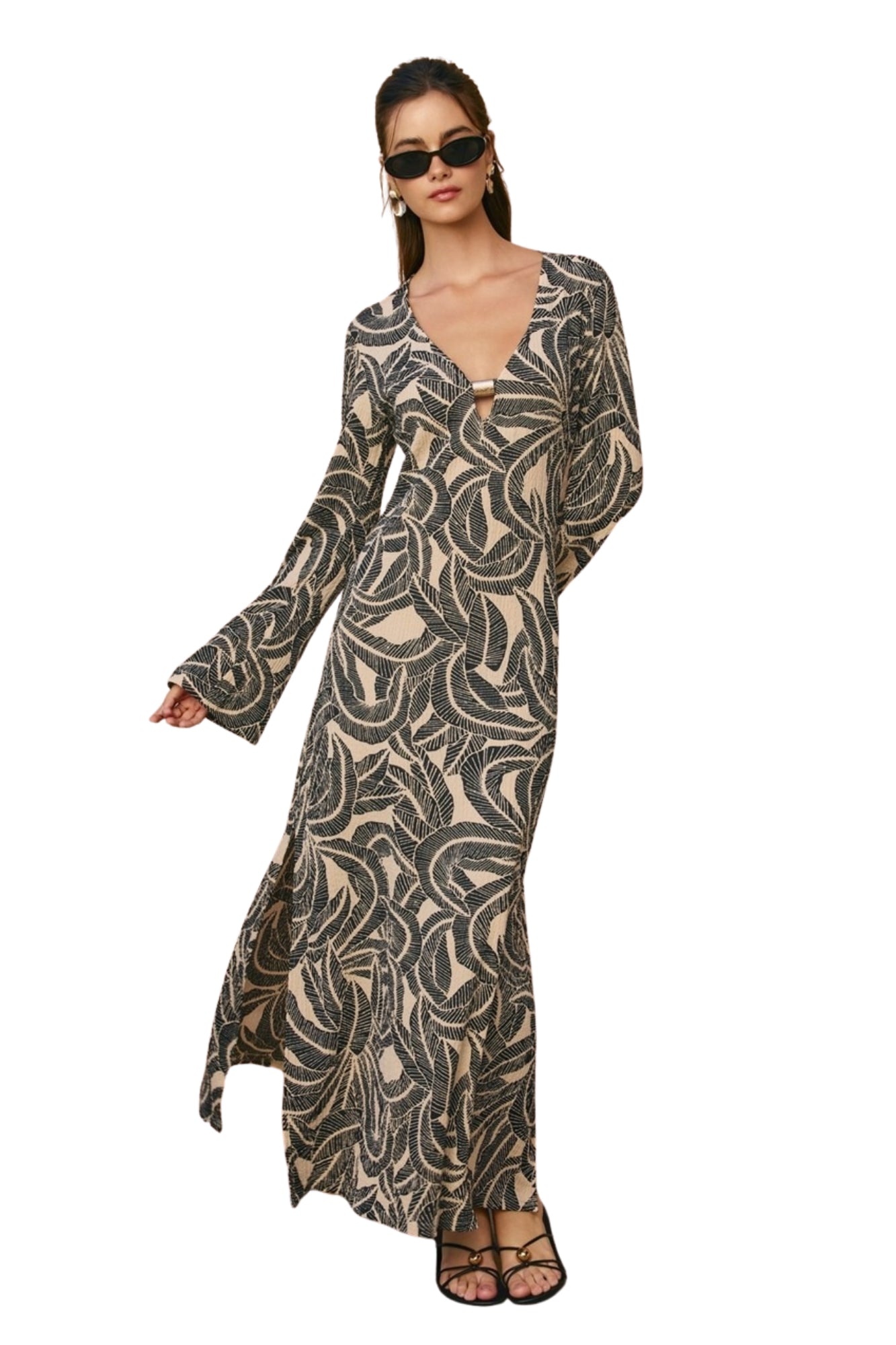 SALTWATER BELL SLEEVE MAXI DRESS