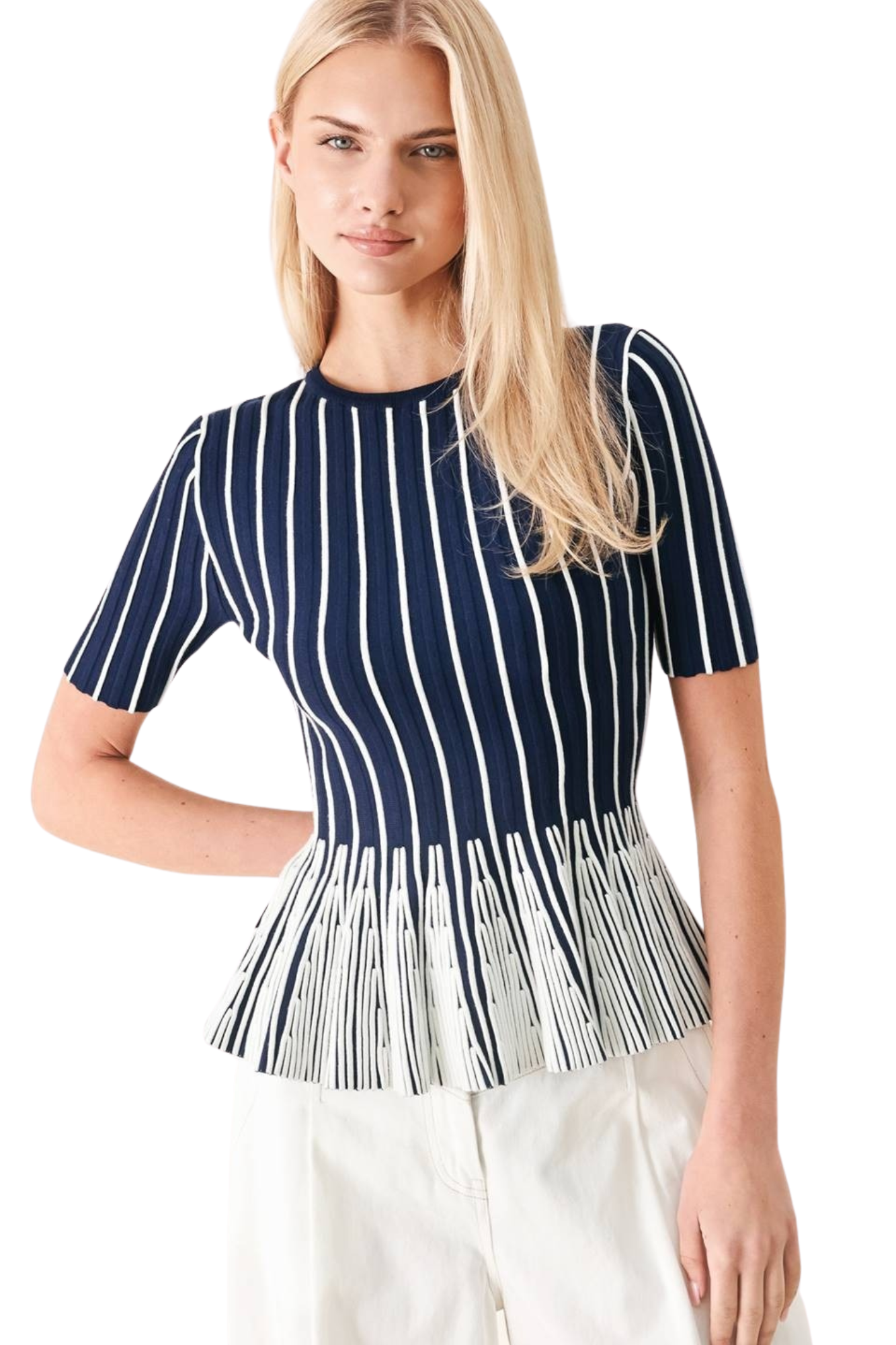 SWEATER KNIT TOP - NAVY