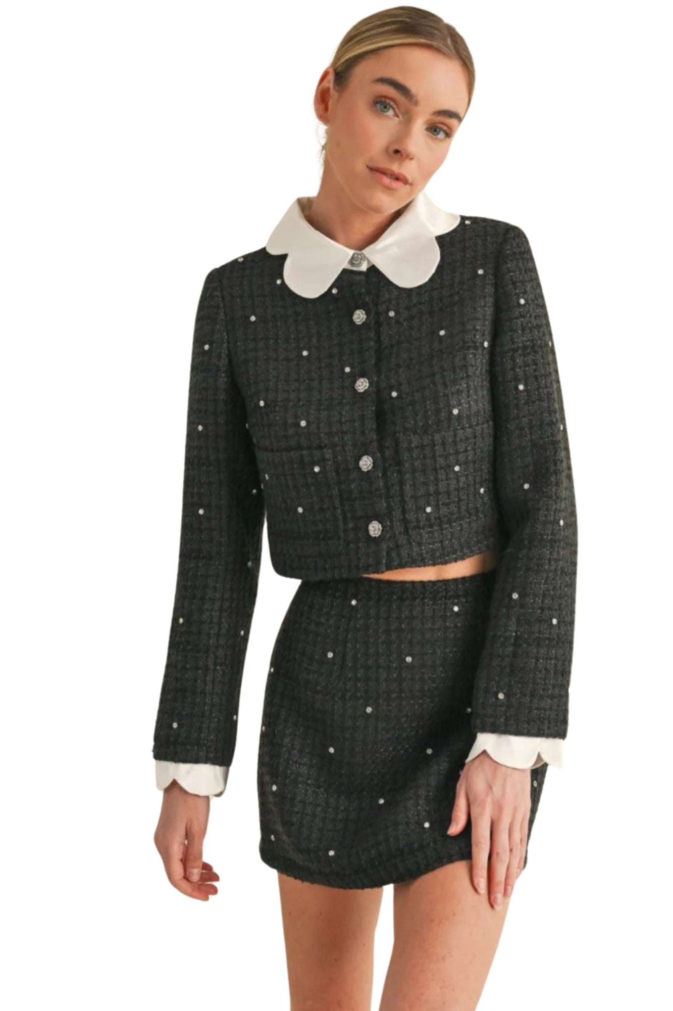 TWEED JACKET & SKIRT SET