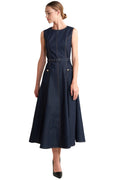 MODERN DARK DENIM MIDI DRESS