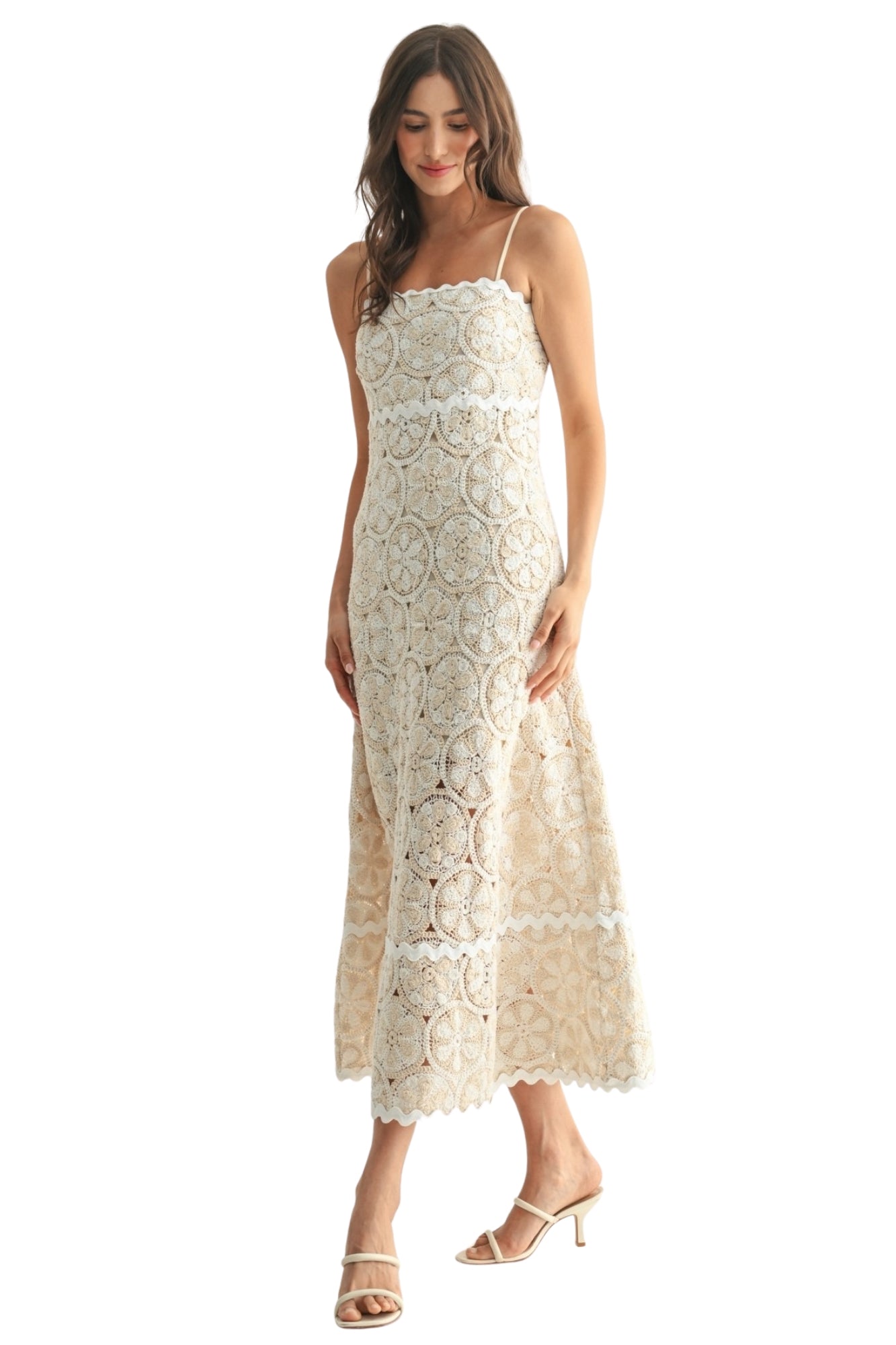 CROCHET LACE MAXI DRESS