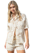 EMBROIDERY TOP & SHORTS SET