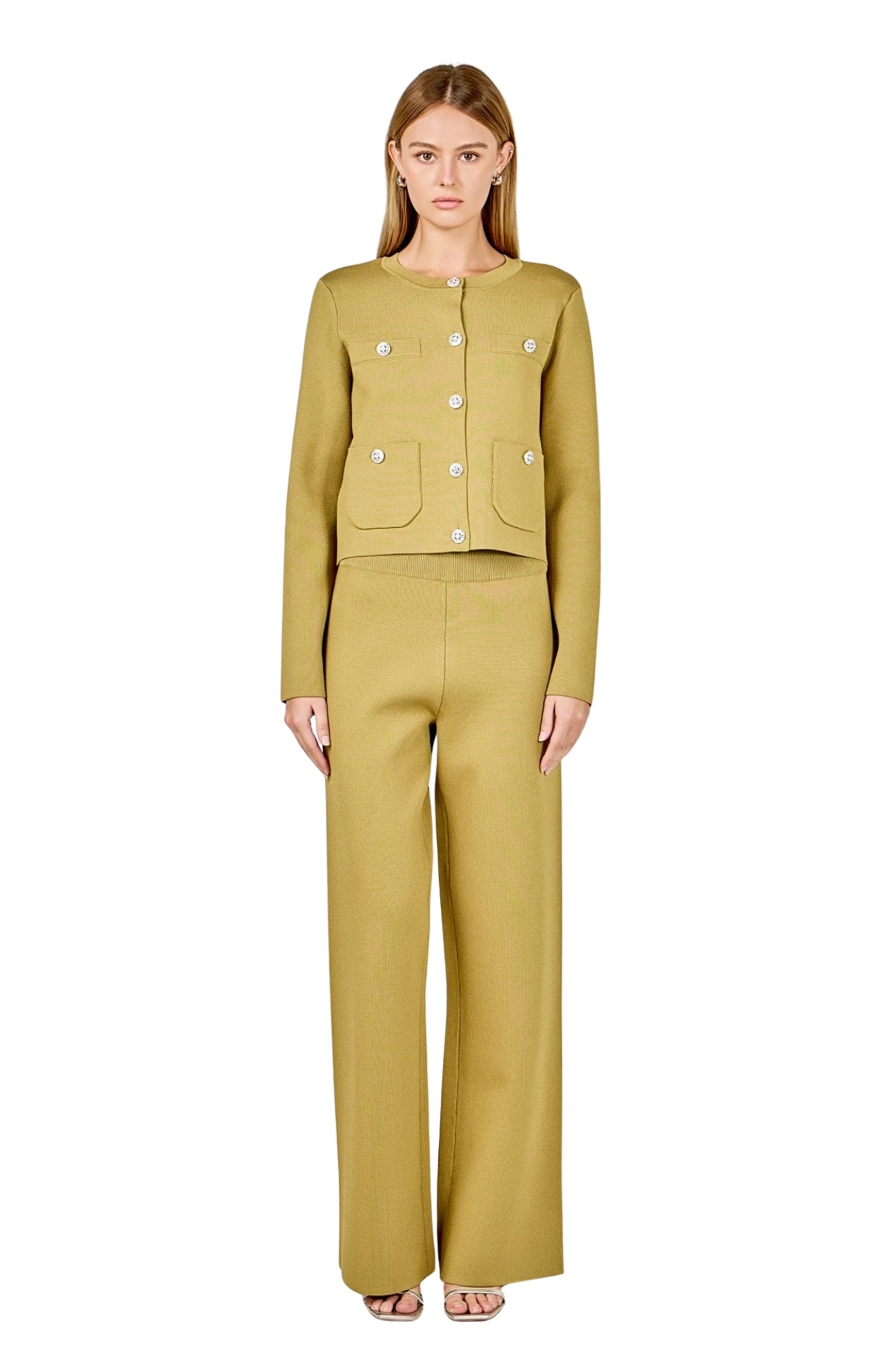 KNIT CARDIGAN & RELAXED FIT PANTS