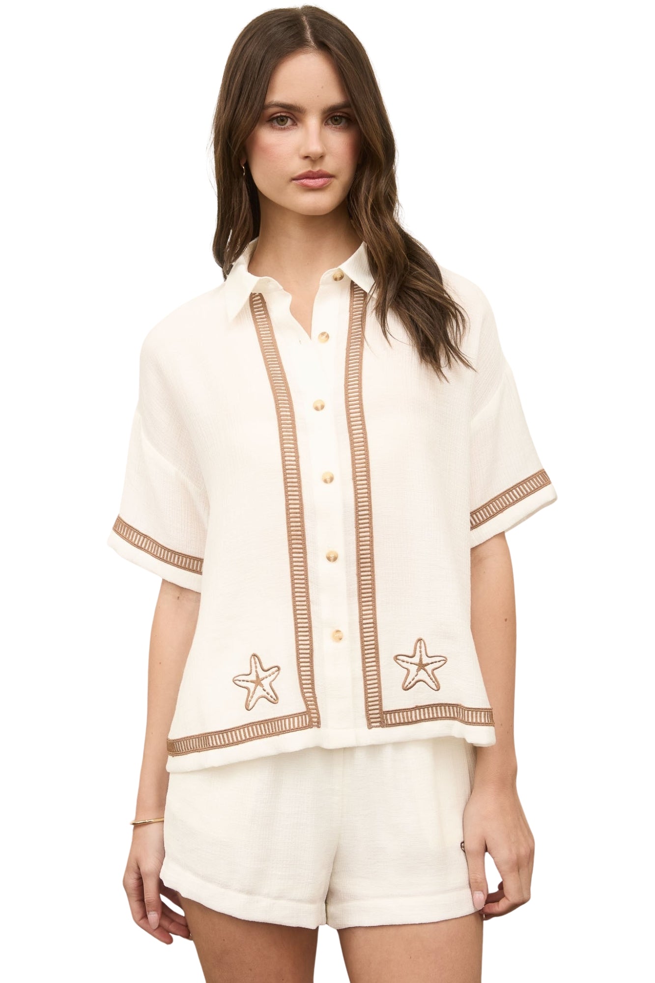 STARFISH EMBROIDERED SHORT SET