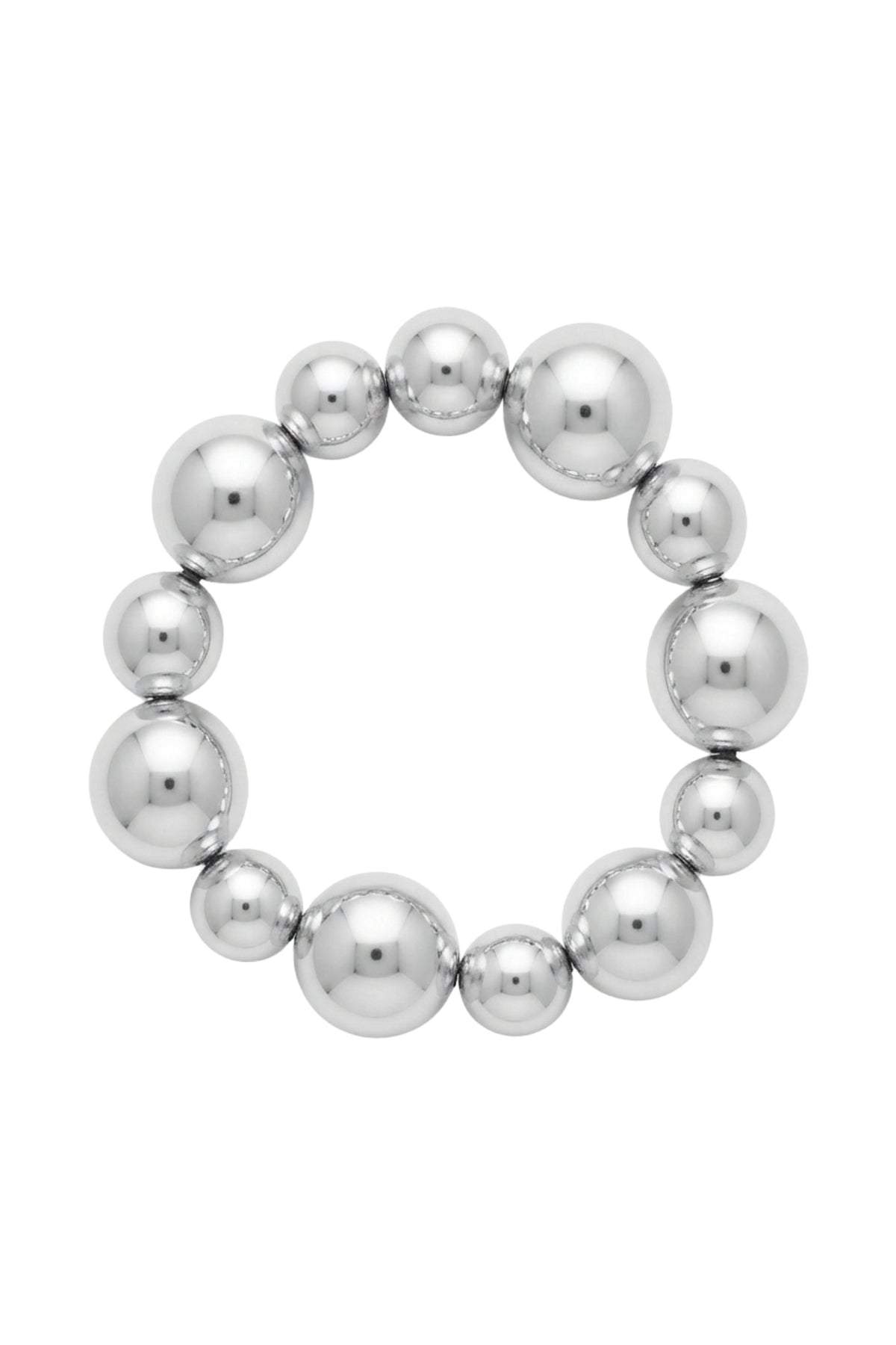 CHUNKY GOLD BALL STATEMENT BRACELET - SILVER