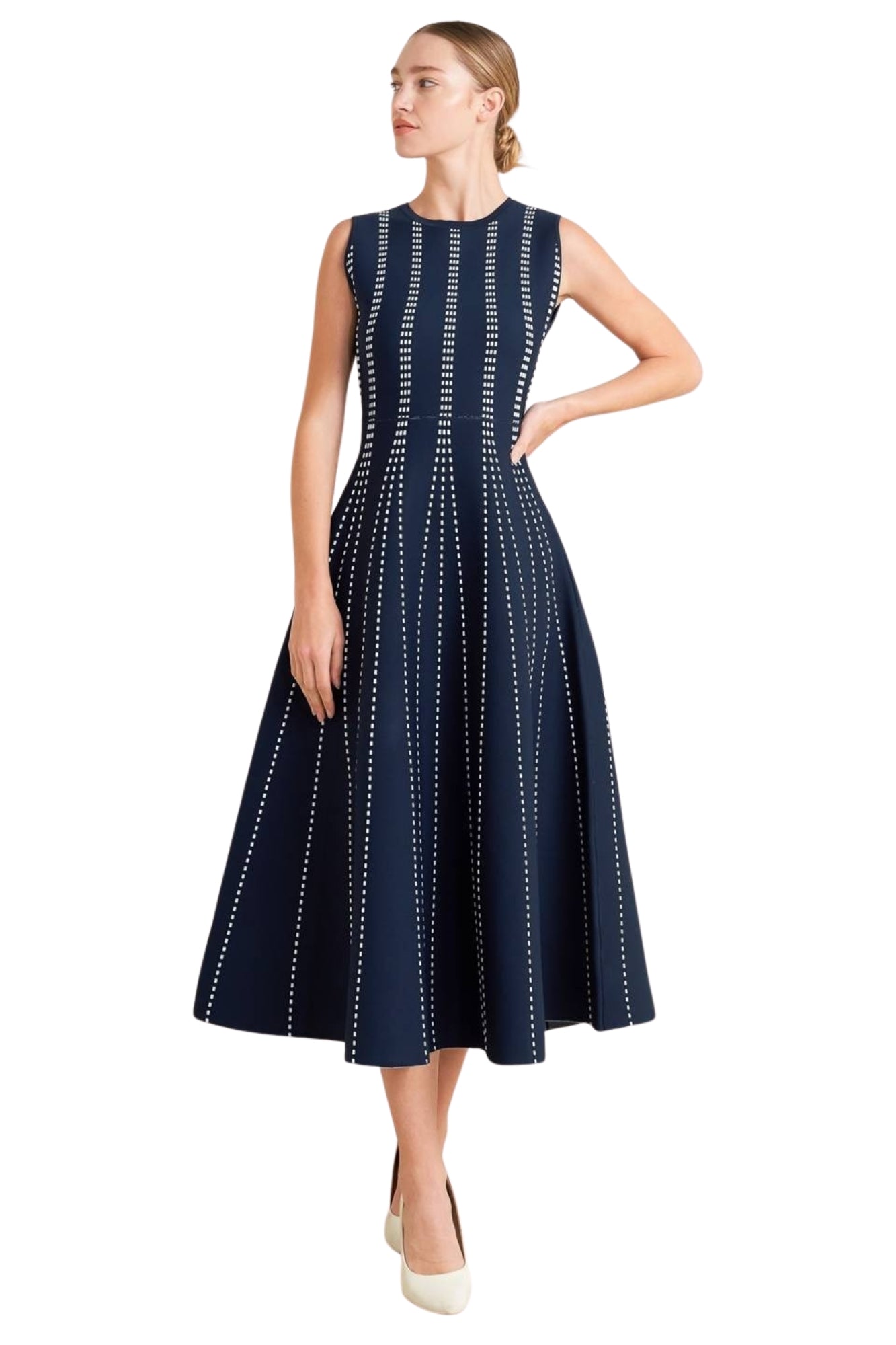 JAQUARD SWEATER KNIT MIDI DRESS