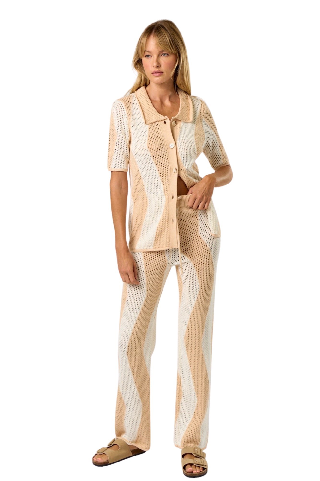 CROCHET BUTTON DOWN TOP & MATCHING PANT