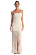 FRINGE BODYCON MAXI DRESS