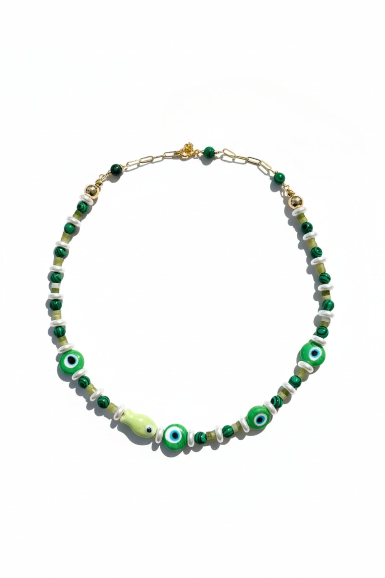 GREEN EVIL EYE NECKLACE