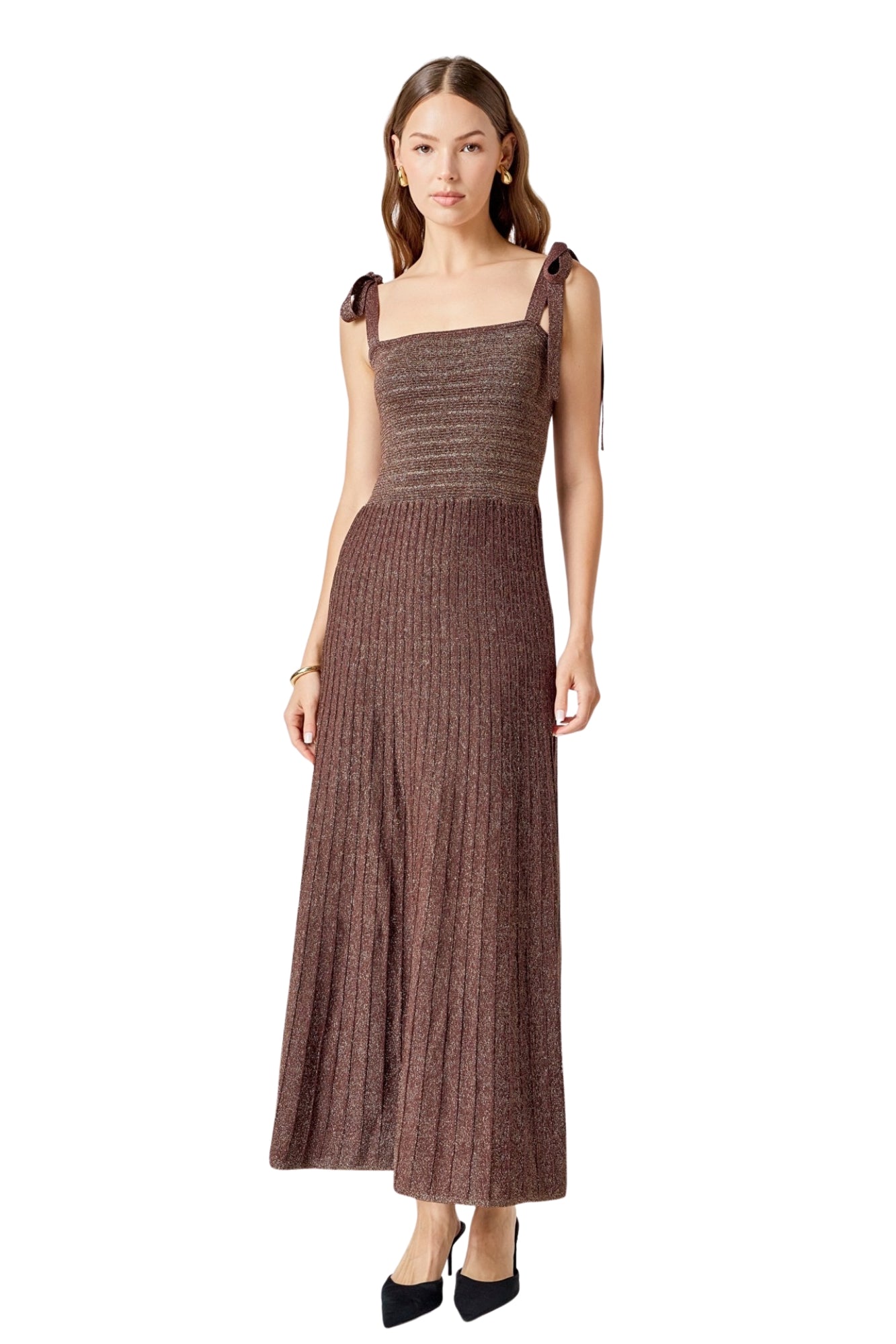 LUREX SLEEVELESS MAXI DRESS
