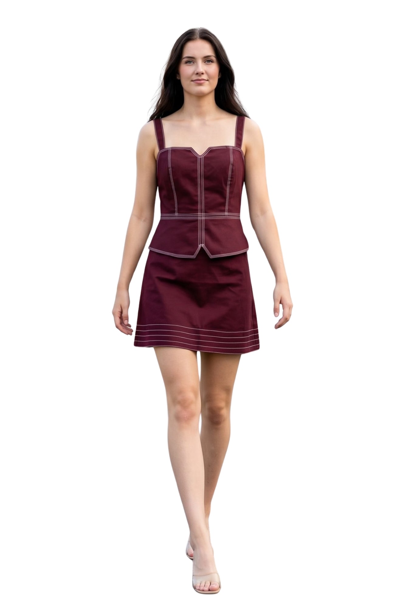 STITCH DETAIL MINI DRESS