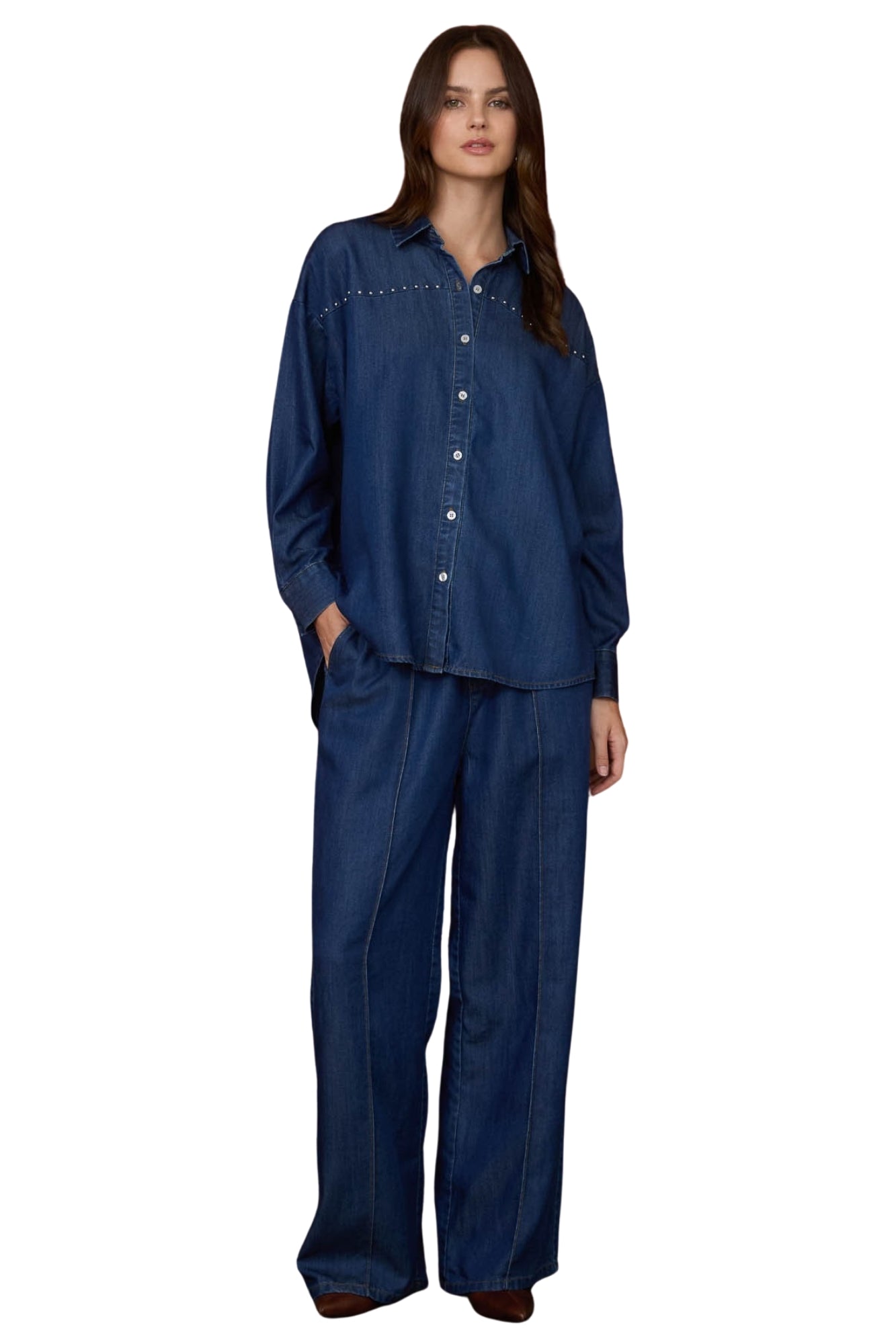 DENIM SHACKET & PANTS SET