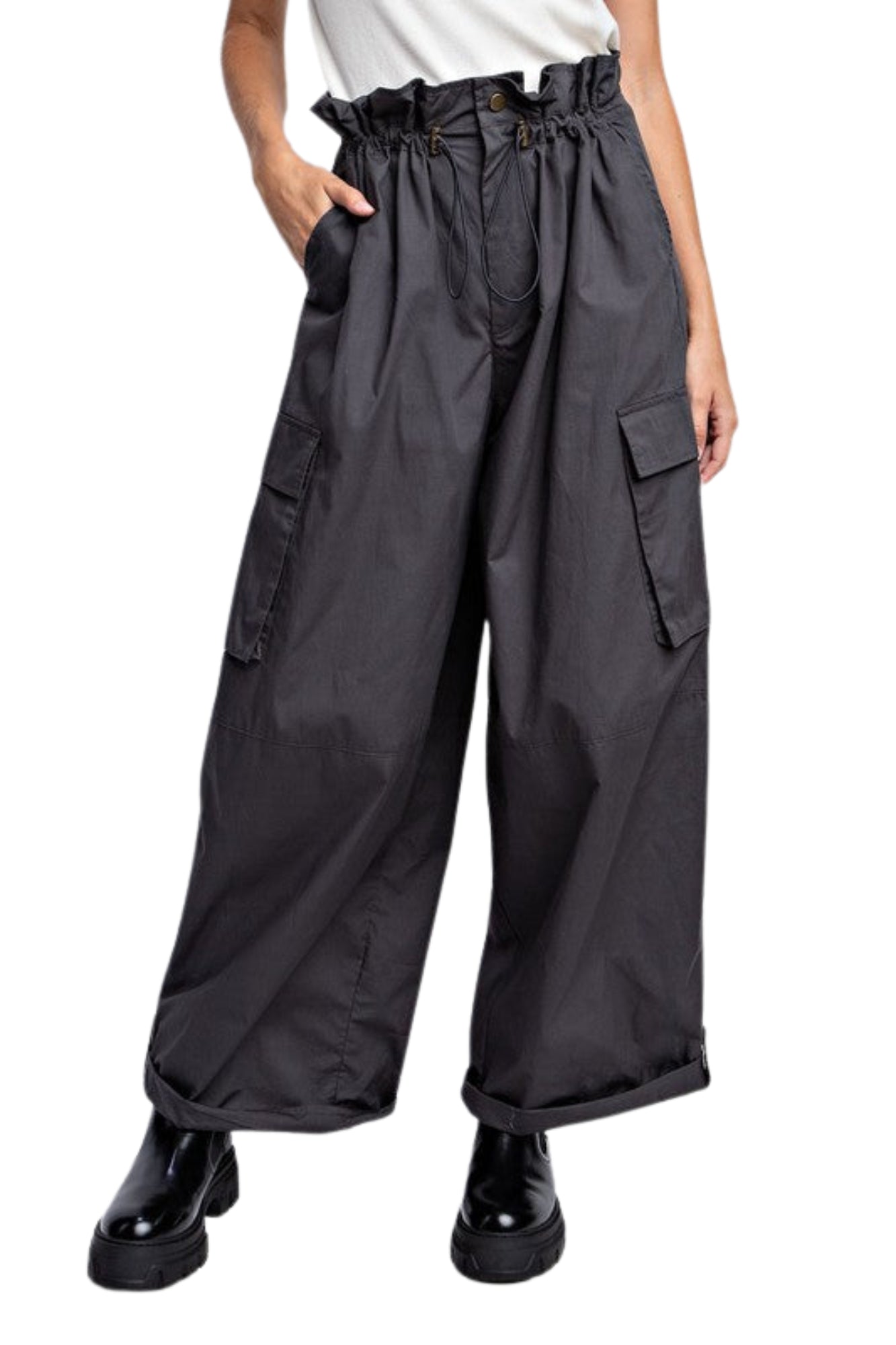 PAPERBAG UTILITY PANTS - BLACK