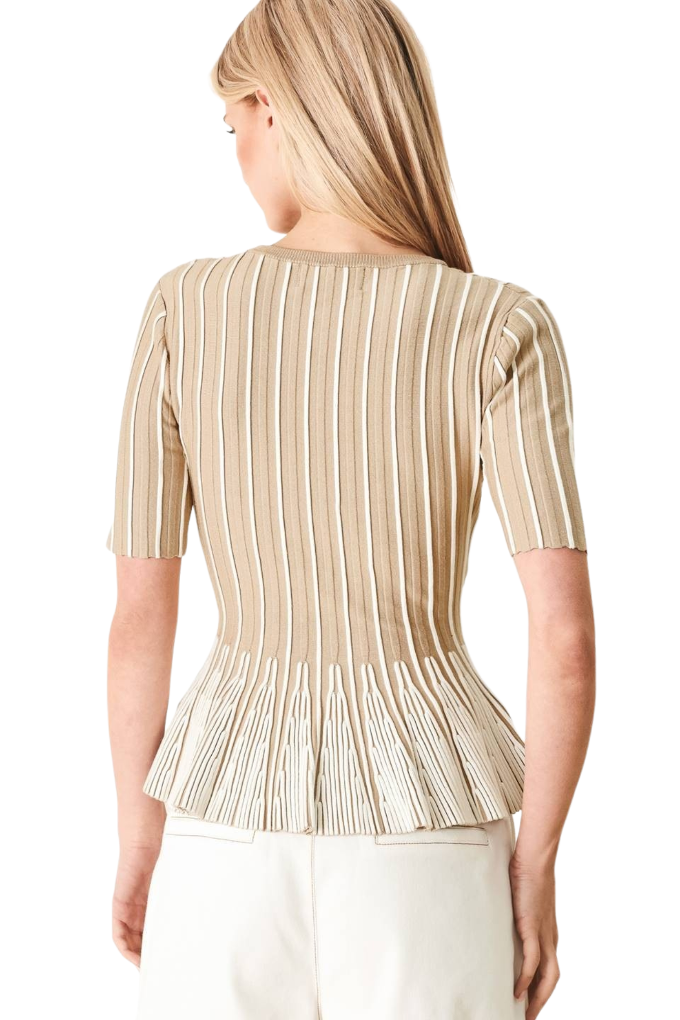 SWEATER KNIT TOP - TAUPE