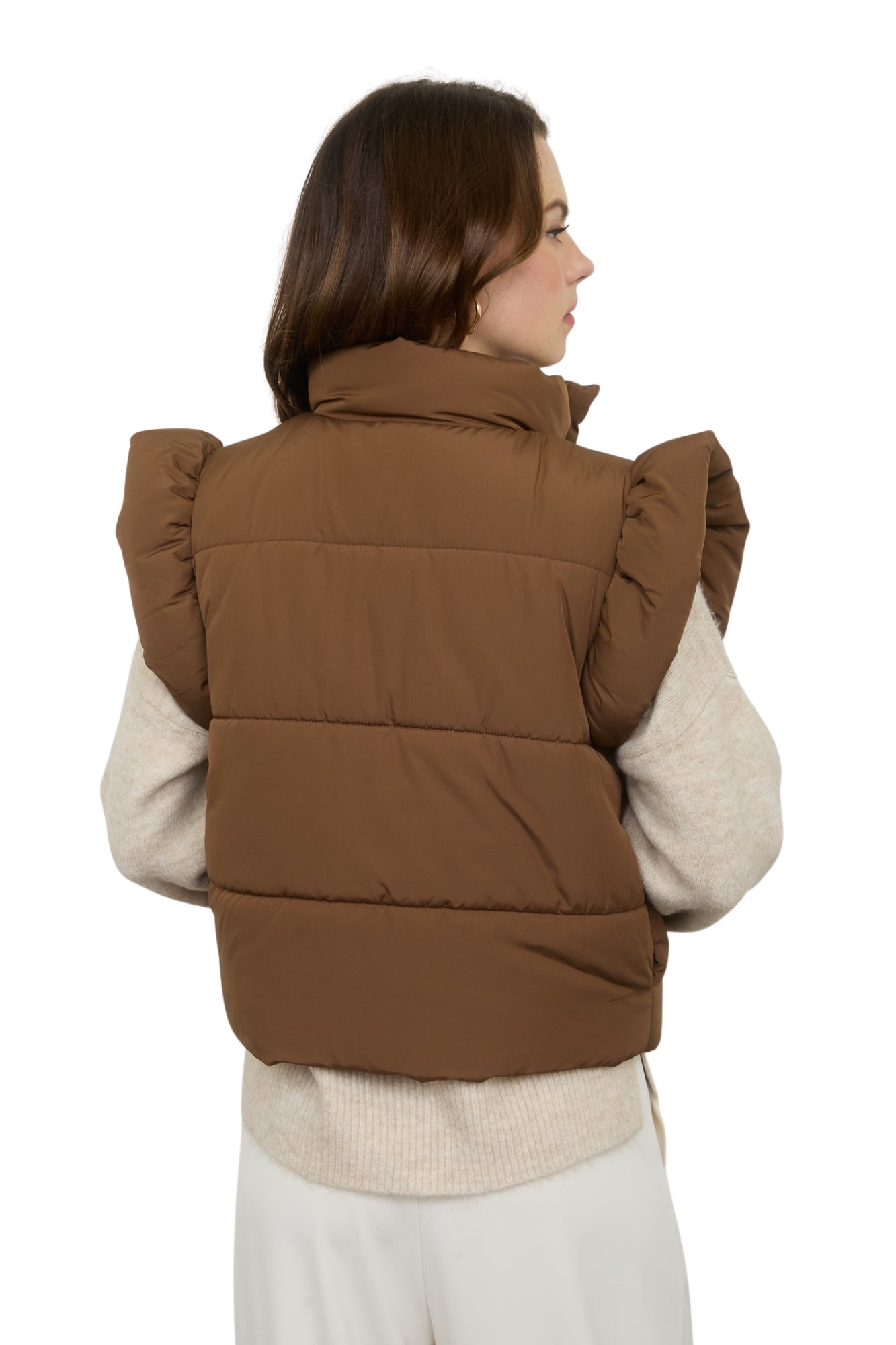 BOW DETAIL PUFFER VEST