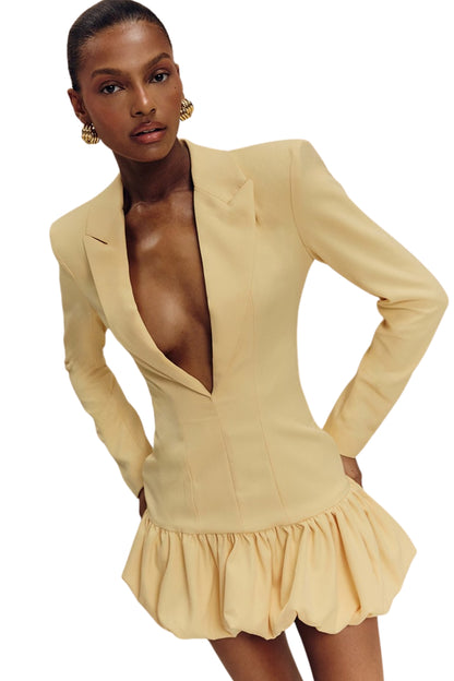 BUBBLE HEM BLAZER DRESS