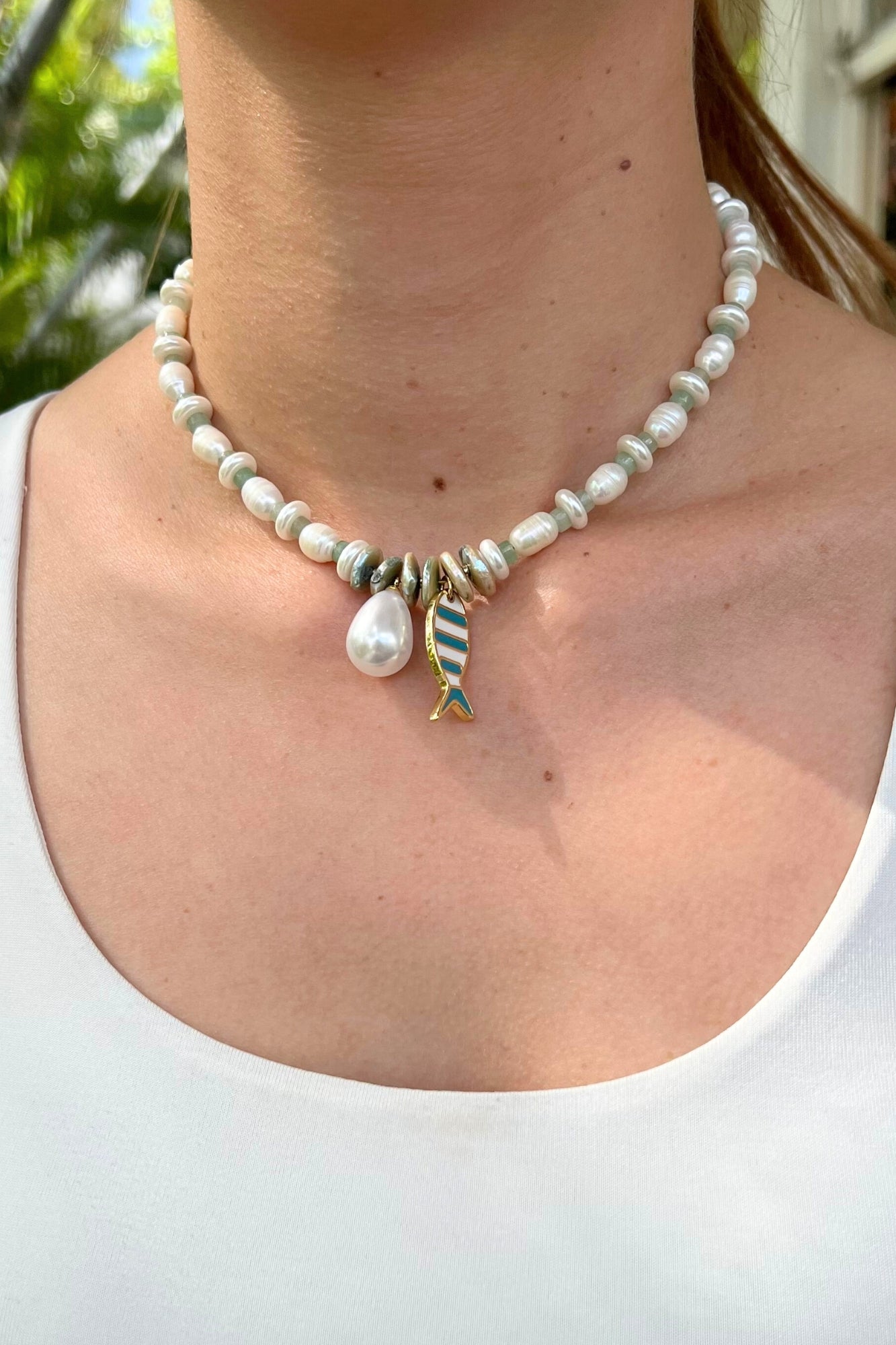 THE PEARL & FISH NECKLACE