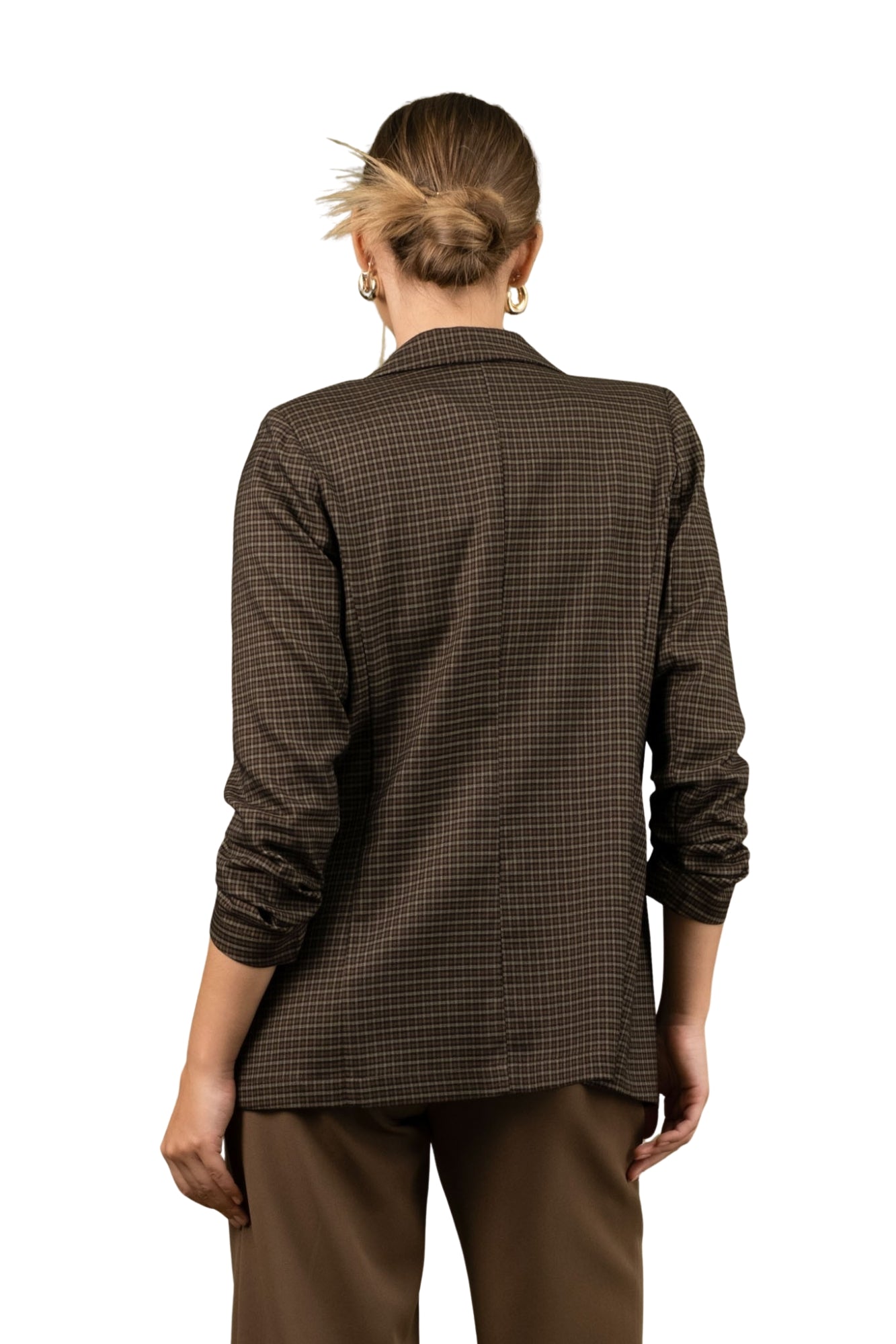 RUCHED SLEEVE BLAZER