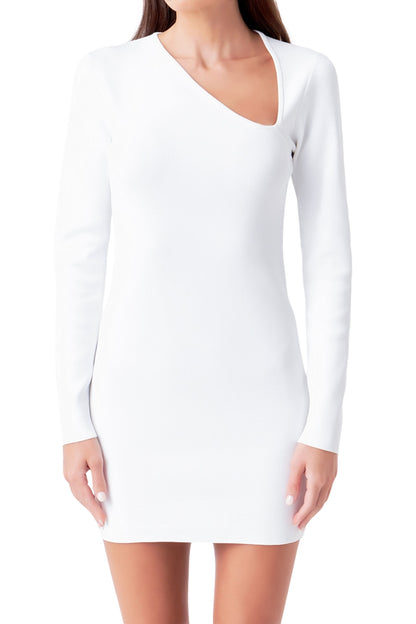 CUT OUT LONG SLEEVE MINI DRESS