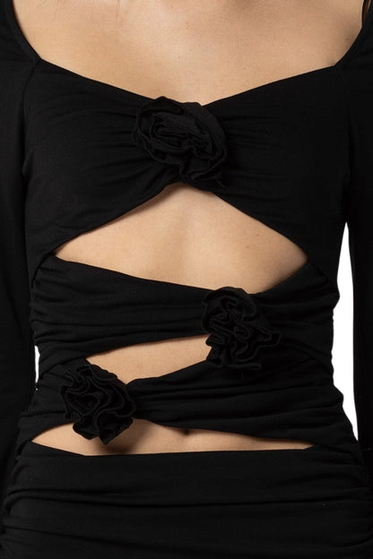 CORSAGE FLOWER DRESS