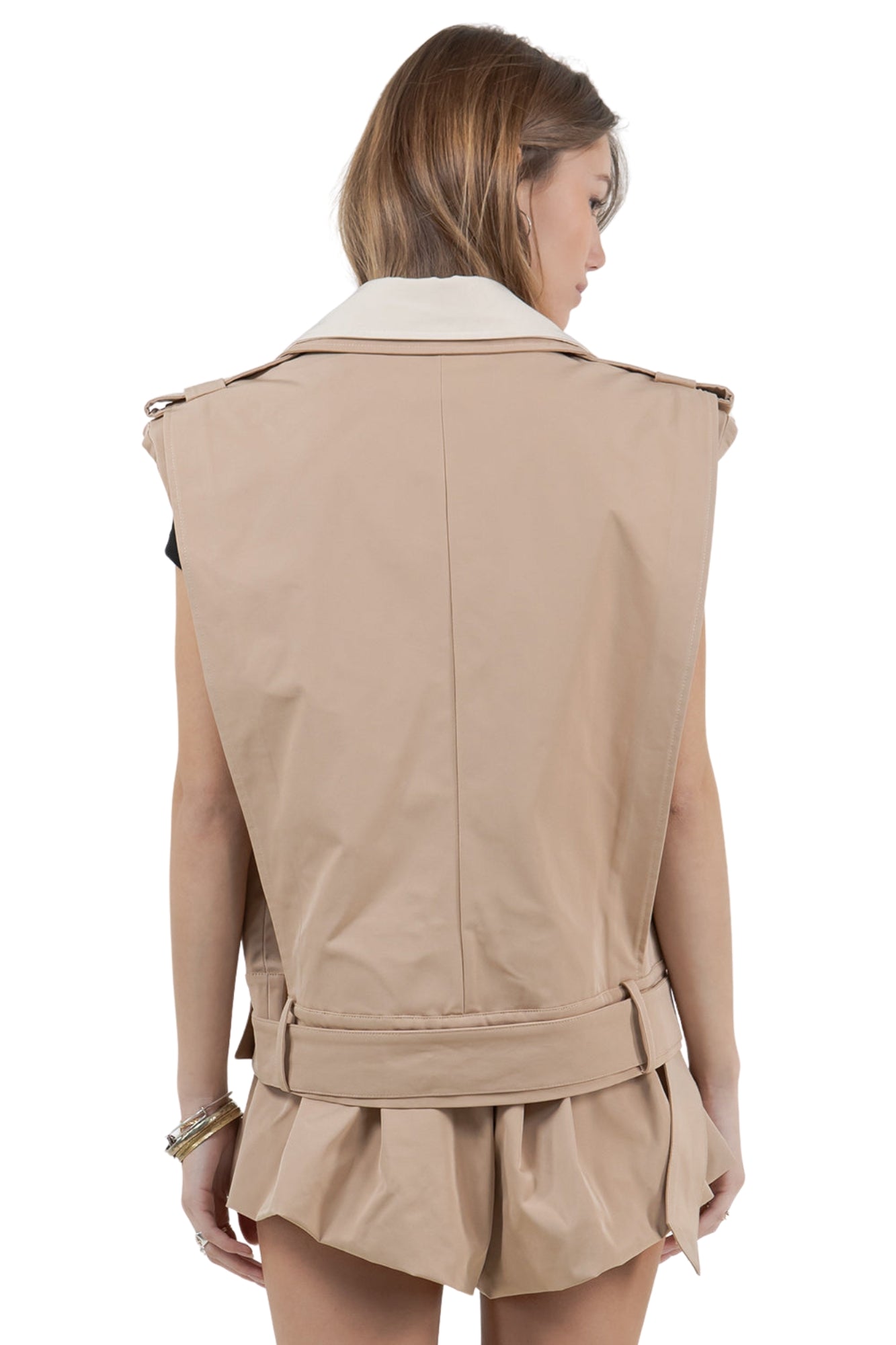 DOUBLE CONTRAST COLLAR VEST