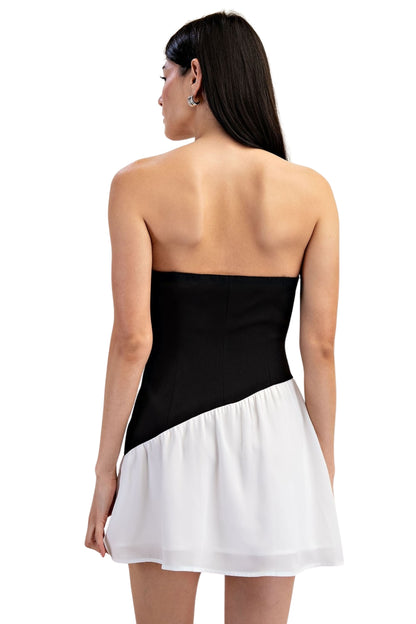 ASYMMETRICAL TUBE MINI DRESS